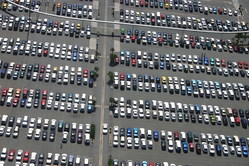 "Car park from the air" by S Baker on Flickr